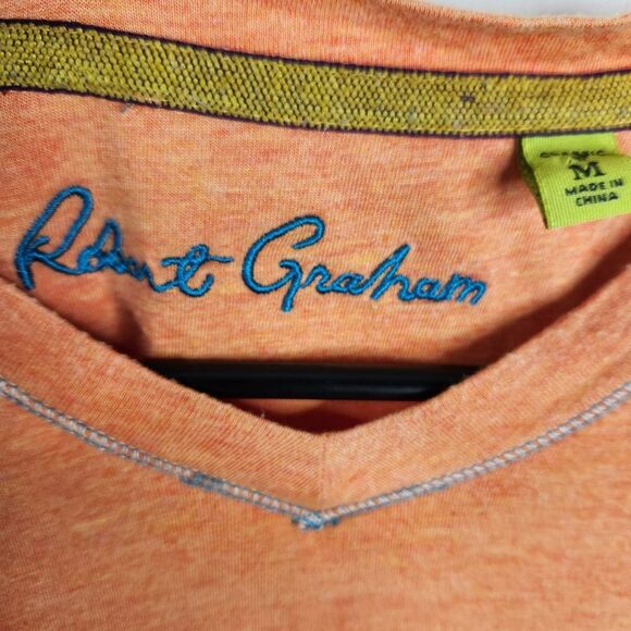 Robert Graham Mens Short Sleeve V-Neck Tee Size Medium - Picture 4 of 5